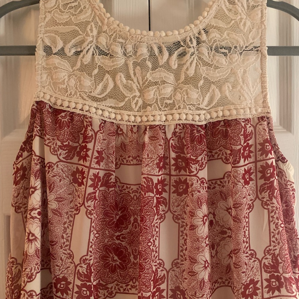 White lace topped dress